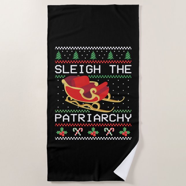 Sleigh The Patriarchy I Strandtuch (Vorderseite)