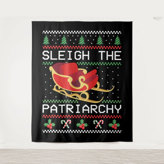 Sleigh The Patriarchy I Wandteppich (Vorderseite)