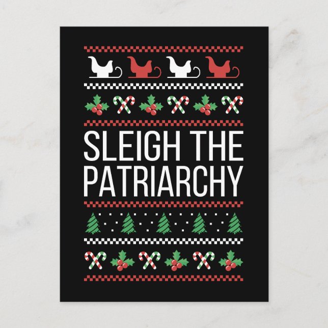 Sleigh The Patriarchy II Feiertagspostkarte (Vorderseite)