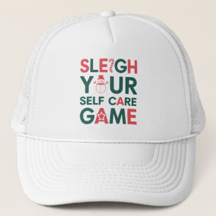Sleigh Your Self Care Game Weihnachtswellness Truckerkappe