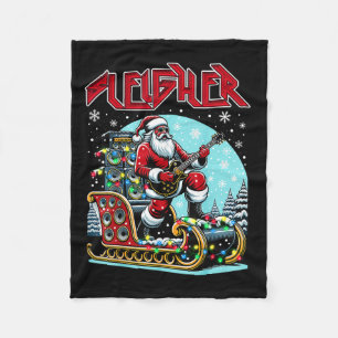 Sleigher Hail Santa Heavy Metal Christmas Rock Xma Fleecedecke