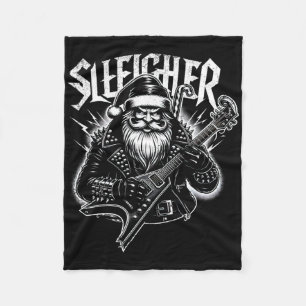 Sleigher Hail Santa Heavy Metal Weihnachten für Mä Fleecedecke