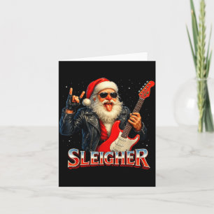 Sleigher Rock Weihnachtsmann Lustiges Metall Weihn Karte