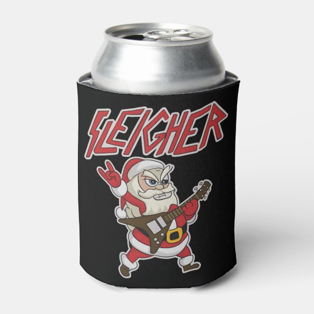 Sleigher Santa Claus Metal Christmas Hail Funny Dosenkühler (Kanne Vorderseite)