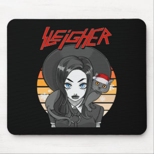 Sleigher Santa Claus Metal Weihnachten Funny Goth Mousepad