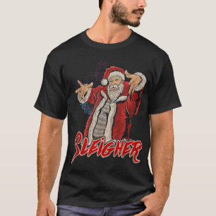 Sleigher Santa Claus Metal Weihnachten Funny Hail T-Shirt
