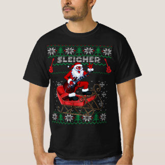 Sleigher Santa Ugly Christmas Sweater Design T-Shirt
