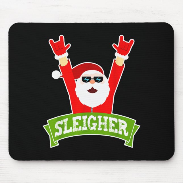 Sleigher Ugly Sweater Heavy Metal Christmas Sweate Mousepad (Vorne)