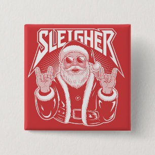 Sleigher Weihnachtsmann Lustiges Metall Weihnachte Button