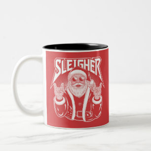 Sleigher Weihnachtsmann Lustiges Metall Weihnachte Zweifarbige Tasse