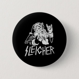 Sleigher Weihnachtsmann Rock On Goth Heavy Metal C Button