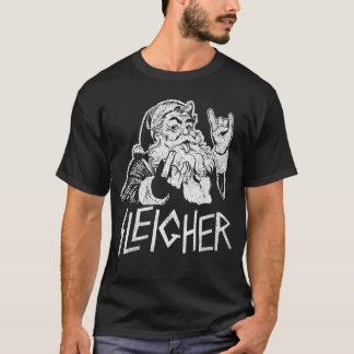 Sleigher Weihnachtsmann Rock On Goth Heavy Metal C T-Shirt