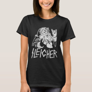 Sleigher Weihnachtsmann Rock On Goth Heavy Metal C T-Shirt