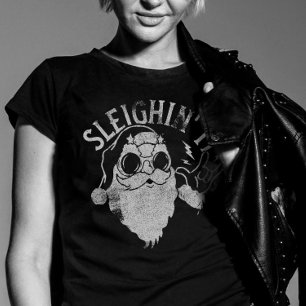 Sleighin It Funny Santa Sleigh Weihnachten T-Shirt