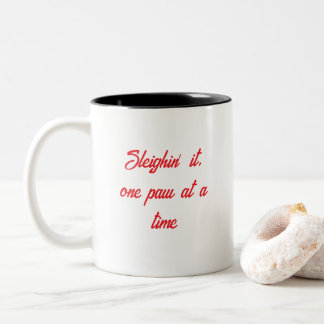 Sleighin’ It one Paw at a Time Christmas Tasse