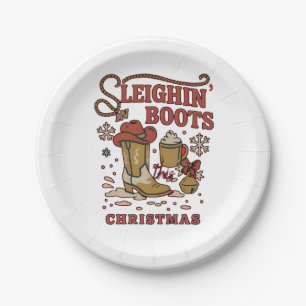 Sleighin Stiefel dieses Weihnachten Lustiger West  Pappteller