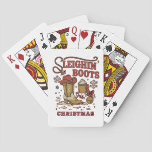 Sleighin Stiefel dieses Weihnachten Lustiger West Spielkarten