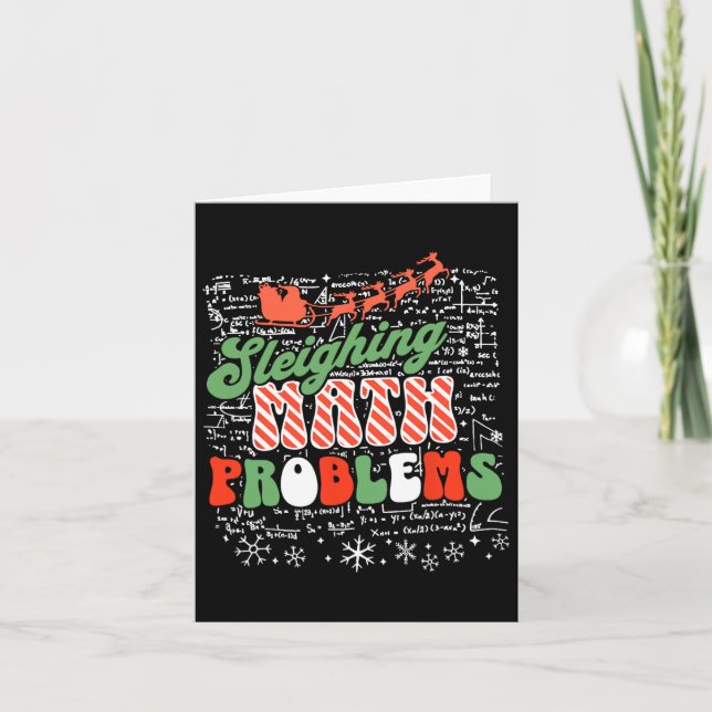Sleighing Math Problem Mathe Lehrer Weihnachten Karte (Vorderseite)