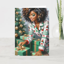 Sleighin's Christmas Vibes Pajama Queen Feiertagskarte