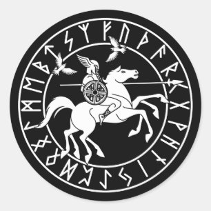 Sleipnir Nordische Mythologie Runder Aufkleber