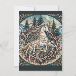 Sleipnir Wald Mythos Kunst Flache Dankeskkarte Dankeskarte