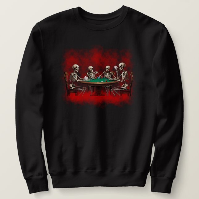Sleletts Poker Sweatshirt spielen (Design vorne)