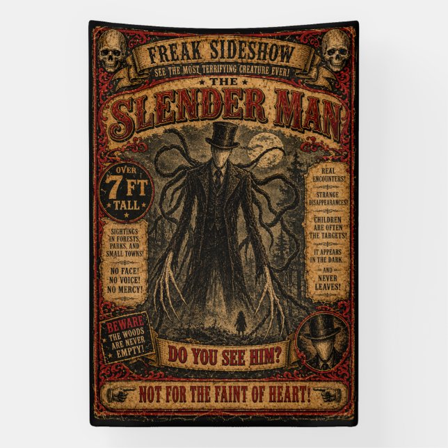 Slender Man-Freakshow Banner (Vertikal)