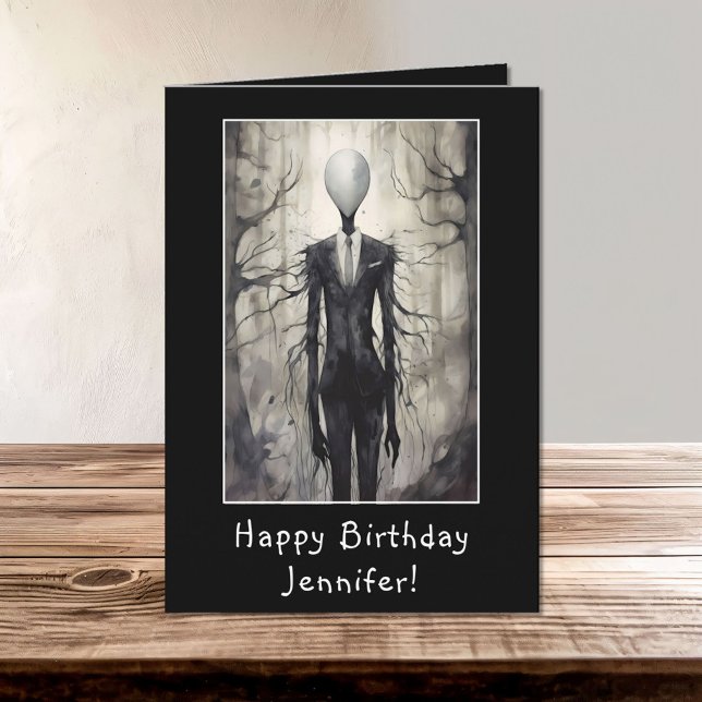 Slenderman Slender Man Happy Birthday Name Karte (Von Creator hochgeladen)