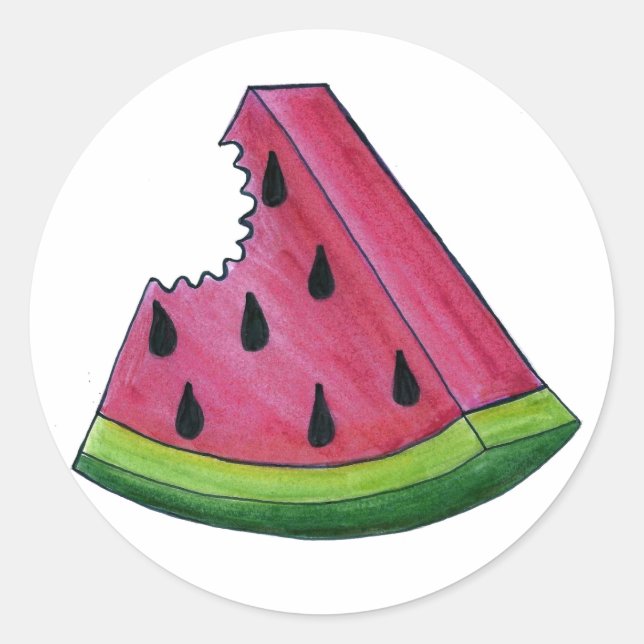Slice Juicy Pink Wassermelone Rind Fruit Stickers (Vorderseite)
