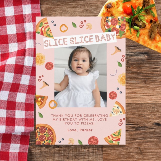 Slice moderne Baby Carte de remerciements d'annive (Créateur téléchargé)