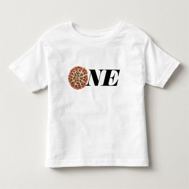 Slice of Fun 1st Birthday, One Pizza T-Shirt (Devant)