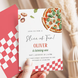 Slice Of Fun Pizza Birthday Party Einladung