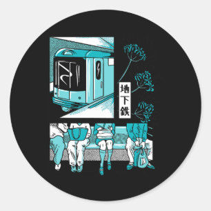 Slice Of Life Anime Zug Metro Kawaii Japan Japan Runder Aufkleber