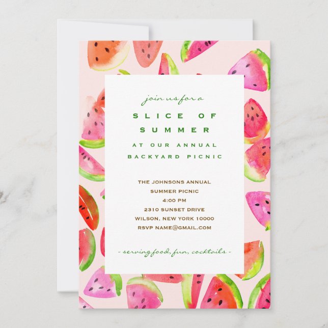 Slice of Summer Watermelon Party Invitation (Devant)