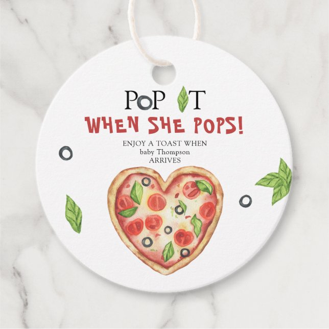 Slice Pizza - Pop! Wenn sie Pop! Geschenkanhänger (Vorderseite)