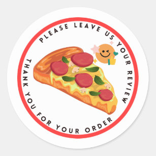 Slice Pizza Smile Emoticon Verlass Review Danke Runder Aufkleber