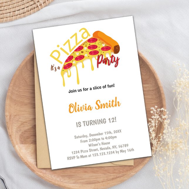 Slice Pizza zum Geburtstag Einladungen (Slice Pizza Birthday Invitations)