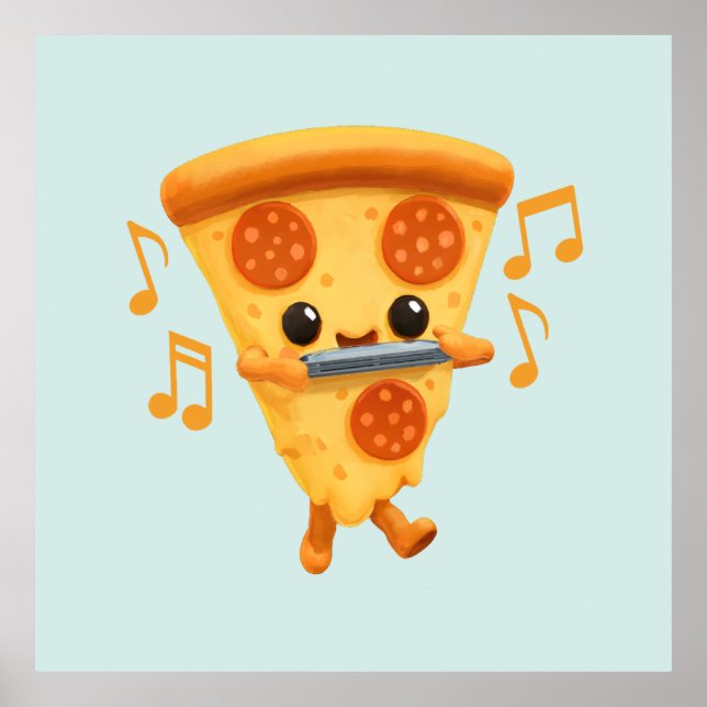 Slice Playing a Harmonica Niedlich Poster (Vorne)