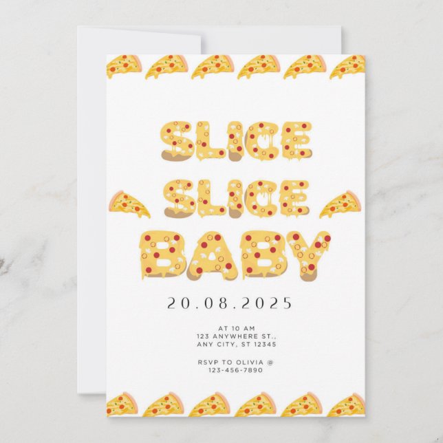 Slice Slice Baby, Baby shower Invitation (Devant)