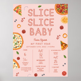 Slice Slice Baby First Birthday Mlestone Poster