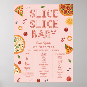 Slice Slice Baby First Birthday Mlestone Poster