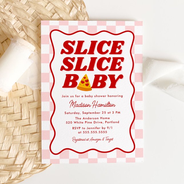 Slice Slice Baby Italian Pizza Baby Shower Einladung (Von Creator hochgeladen)
