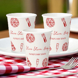 Slice Slice Baby Italienische Pizza Baby Dusche Pappbecher