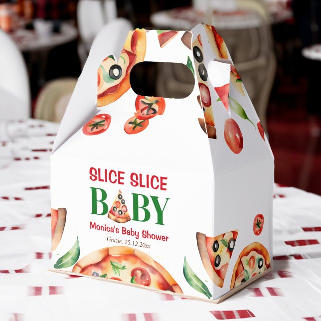 Slice Slice Baby Italienische Pizza Babydusche Geschenkschachtel (Slice slice baby Italian pizza baby shower Favor Box personalized baby shower favor boxes)