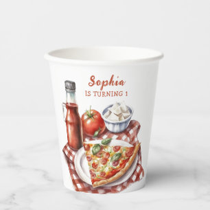 Slice Slice Baby Modern Pizza Birthday Party Paper Pappbecher