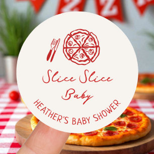 Slice Slice Baby Pizza Baby Dusche Gefallen Runder Aufkleber