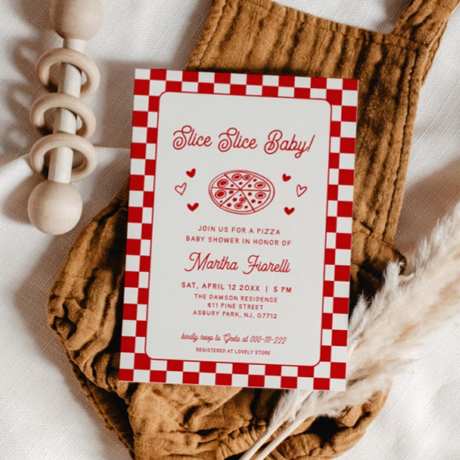 Slice Slice Baby Pizza Baby Shower Einladung (Von Creator hochgeladen)