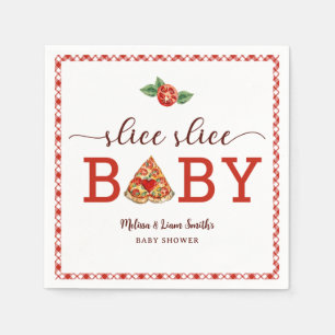 Slice Slice Baby Pizza Baby Shower Napkins - Fun F Serviette