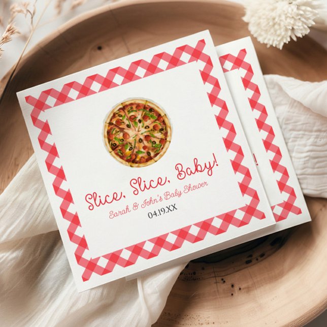 Slice, Slice, Baby! Pizza Baby Shower Serviette (Von Creator hochgeladen)