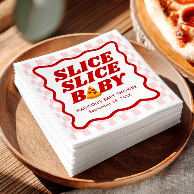 Slice Slice Baby Pizza Baby Shower Serviette (Von Creator hochgeladen)